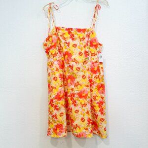 NWT Old Navy Dress Mini Cami Fit & Flare Tie Shoulder Bright MultiColor Size XL